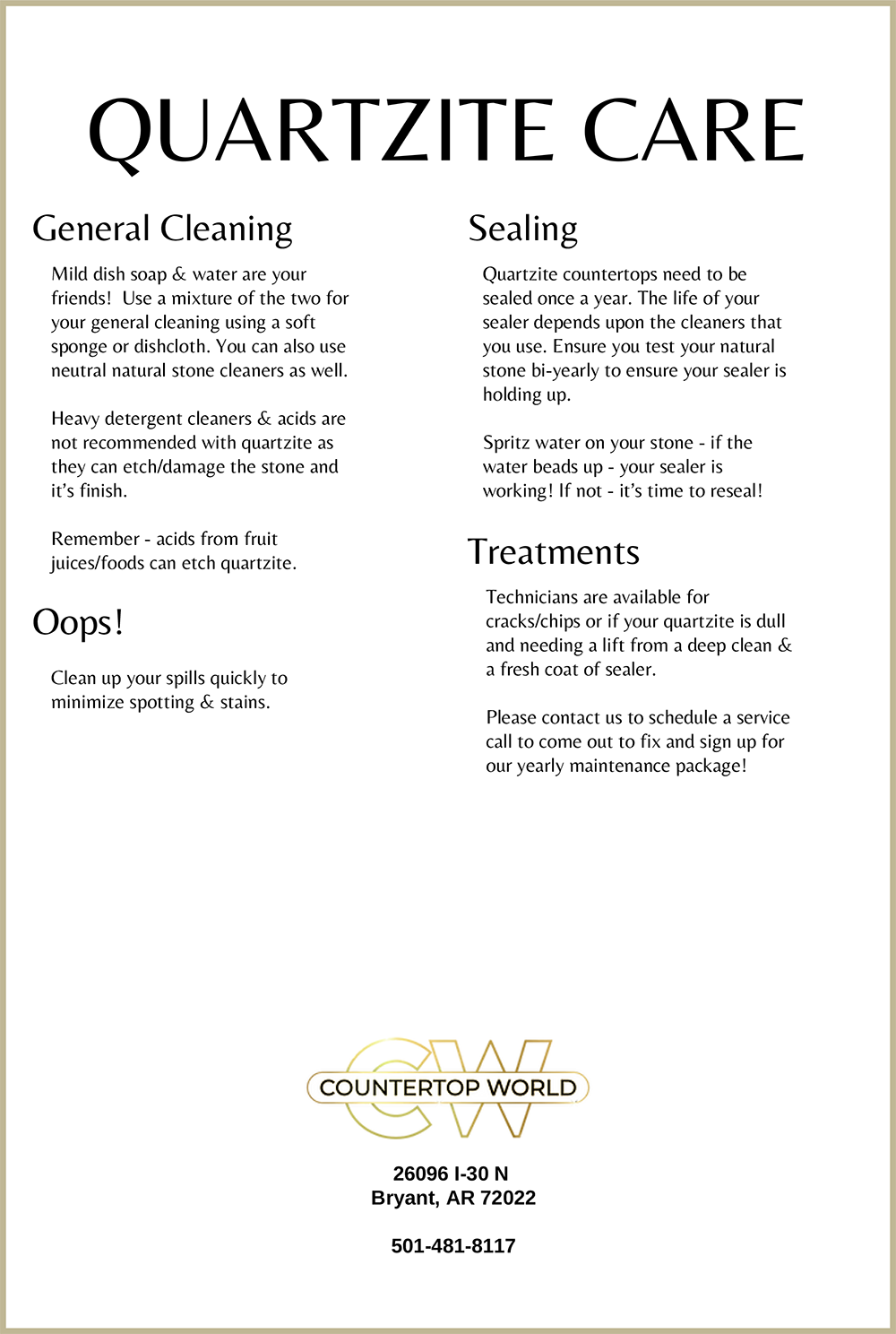 Quartzite Countertop Installation Countertop World Arkansas